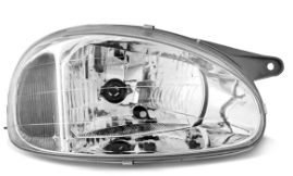 FAROL H4 LENTE POLICARBONATO LISA CARCACA CINZA PISCA CRISTAL LD IMPORTADO