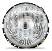 FAROL H5 (COM ADAPTADOR H4) LENTE DE VIDRO RAIADA ARO E REFLETOR EM ACO 180MM LADO DIREITO/ ESQUERDO FORTLUZ FL315SL