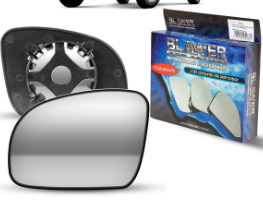 LENTE RETROVISOR COM BASE METALIZADO PLANO LADO ESQUERDO BLAWER 97219