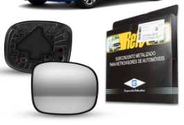 LENTE DO RETROVISOR COM BASE METALIZADO LADO DIREITO G COMPONENTES GB0029